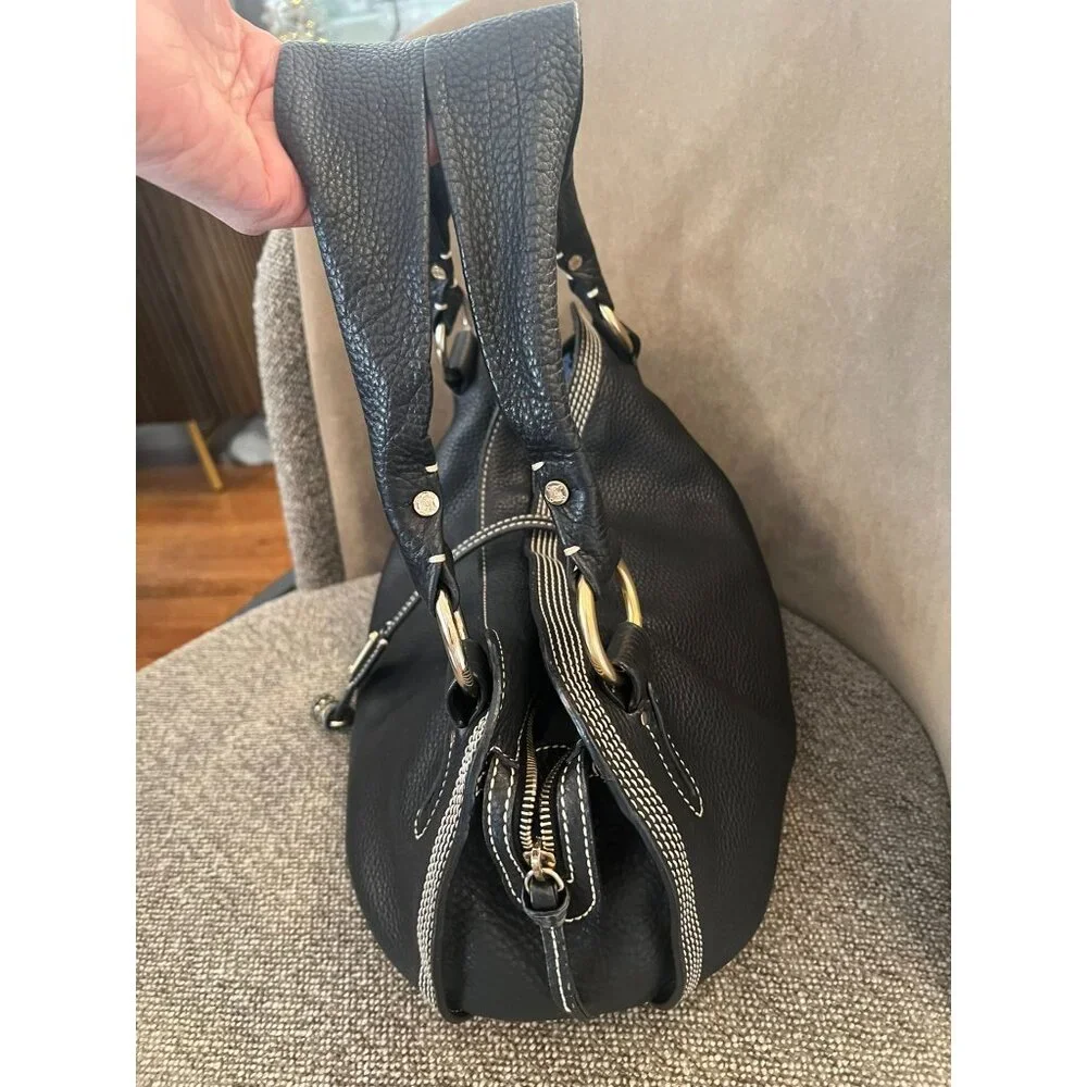 Celine Bittersweet Hobo Black Leather with Contrast Stitching